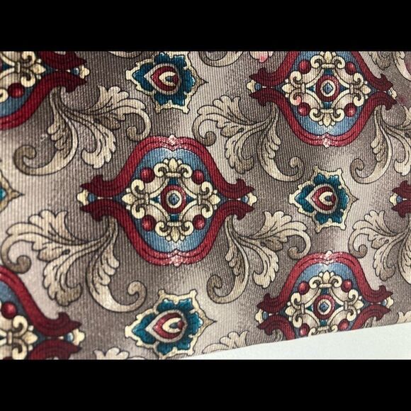 STAFFORD Tie, 100% Imported Silk, Gray, Green, Burgundy, Blue - Picture 4 of 11